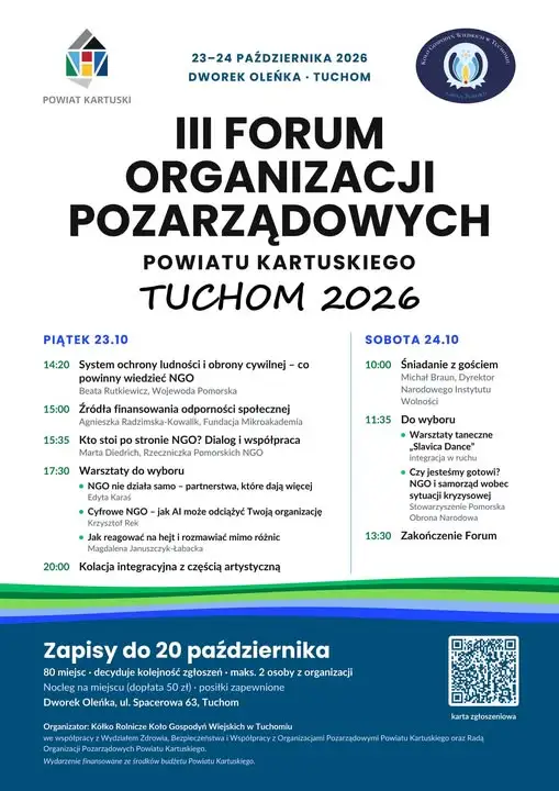 III Forum Organizacji Pozarządowych Powiatu Kartuskiego – Tuchom 2026
