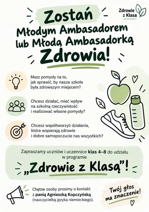 Szkoła szuka Ambasadorów Zdrowia – rusza program „Zdrowie z Klasą”