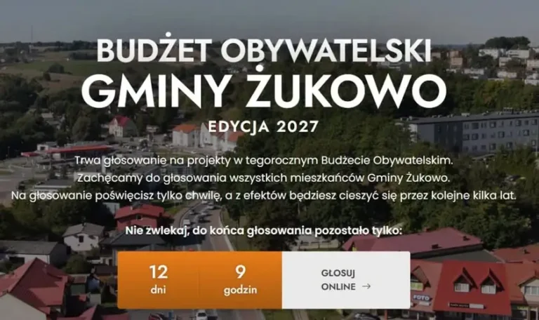 Głosowanie w Budżecie Obywatelskim Gminy Żukowo – mieszkańcy decydują o inwestycjach