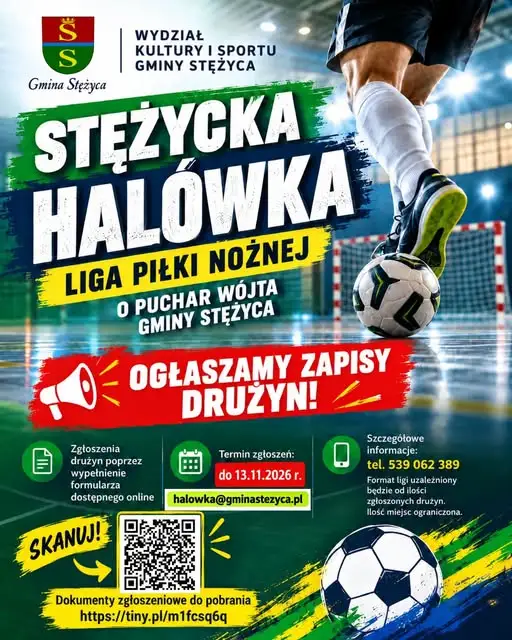 Stężycka Halówka 2026: zapisy do ligi halowej z Pucharem Wójta