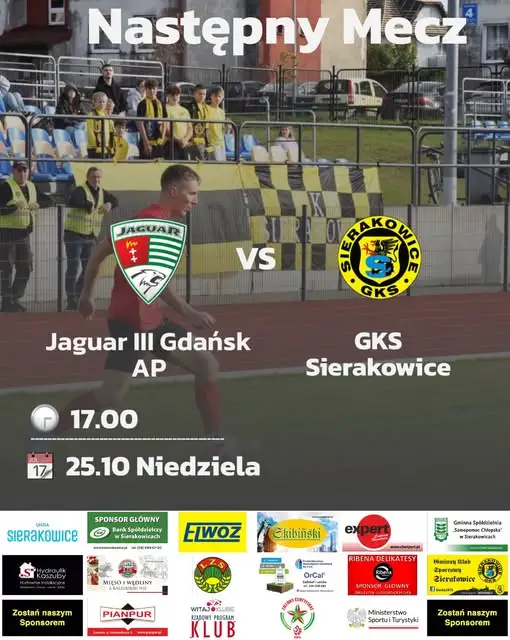 GKS Sierakowice Juniorzy zagrają na wyjeździe z Jaguar III Gdańsk AP