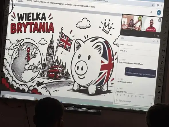 Międzynarodowa lekcja finansów w Sierakowicach – uczniowie podróżowali z walizką marzeń