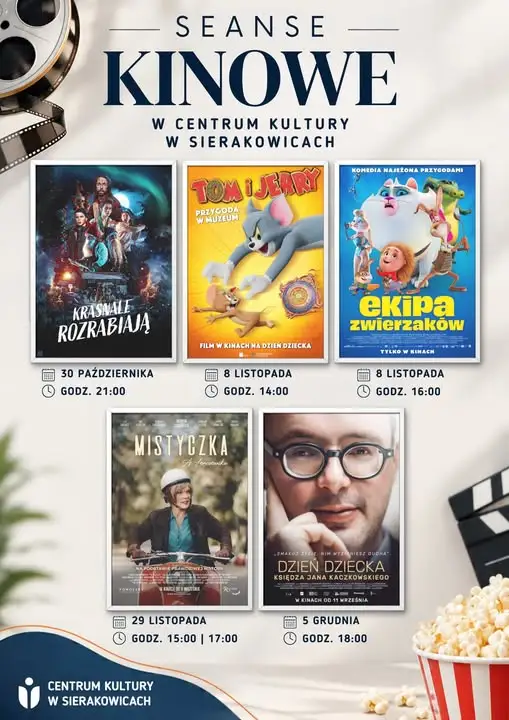Kino w Sierakowicach: repertuar seansów od października do grudnia