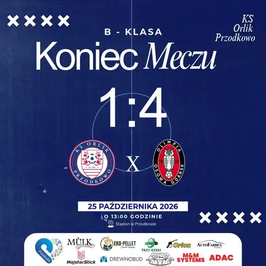 Orlik II Przodkowo przegrywa z Olimpią Osowa 1:4. Koniec passy zwycięstw