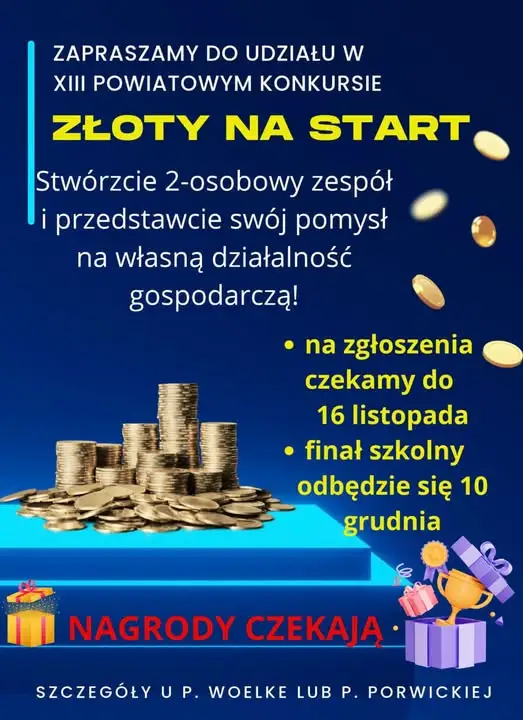 XIII Powiatowy Konkurs „Zloty na Start” – stwórz zespół i przedstaw pomysł na biznes