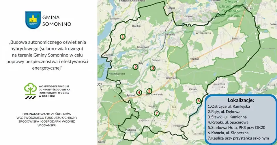 Somonino stawia na hybrydowe latarnie. Siedem nowych punktów oświetlenia