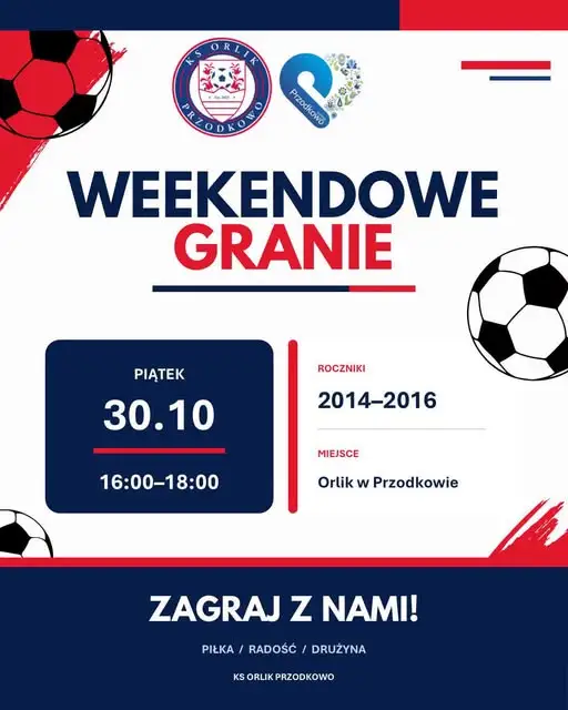 KS Orlik Przodkowo zaprasza dzieci z roczników 2014–2016 na piątkowe granie
